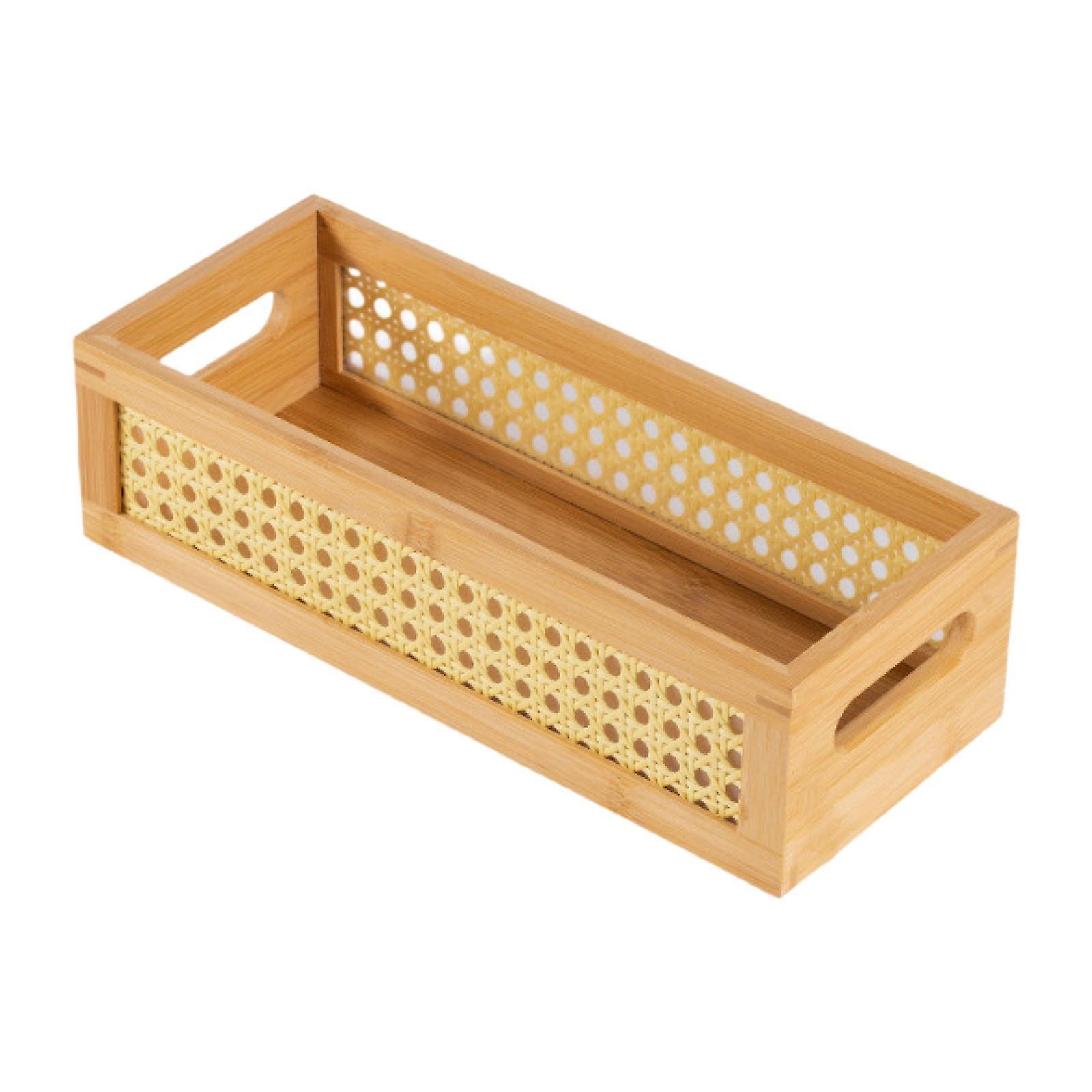 Decorative Rustic Basket Portable Storage Crate Box for Pantry Drawer Sundry 32cmx13cmx9cm
