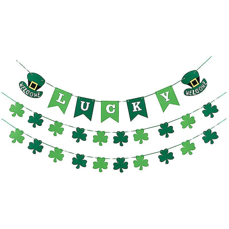 3pcs St Patrick's Day Hanging Flag