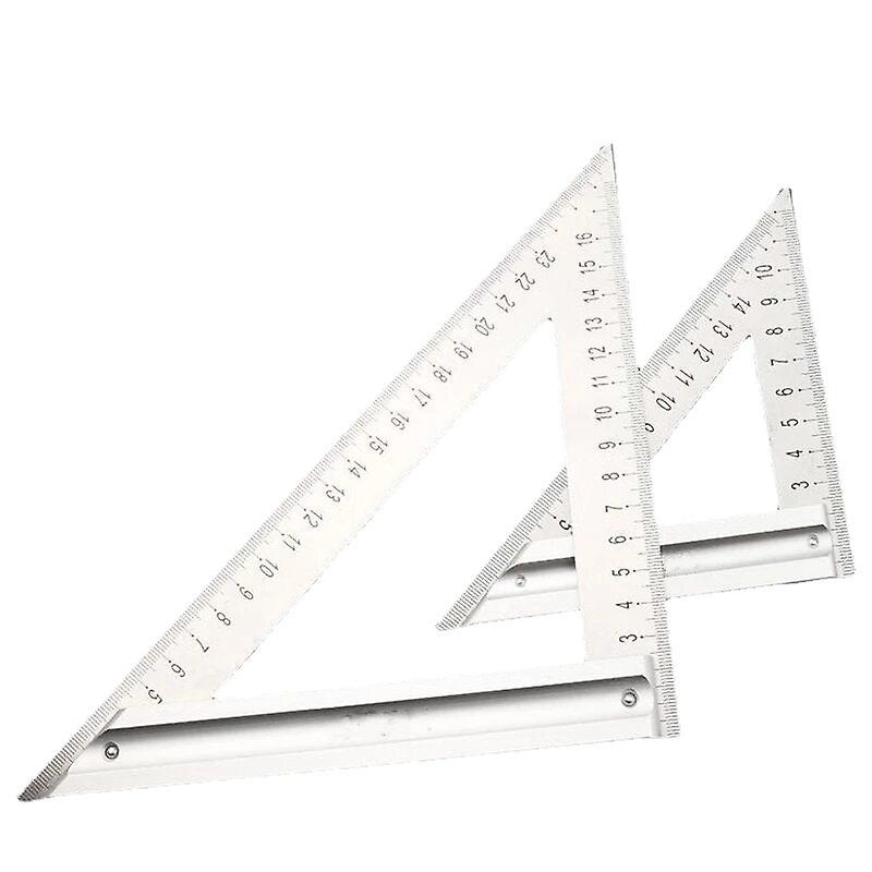 Greener 90 Degree Square Ruler Triangle Ruler Stainless Steel Multi-function Triangle Board Woodworking Protractor Measuring Instrument