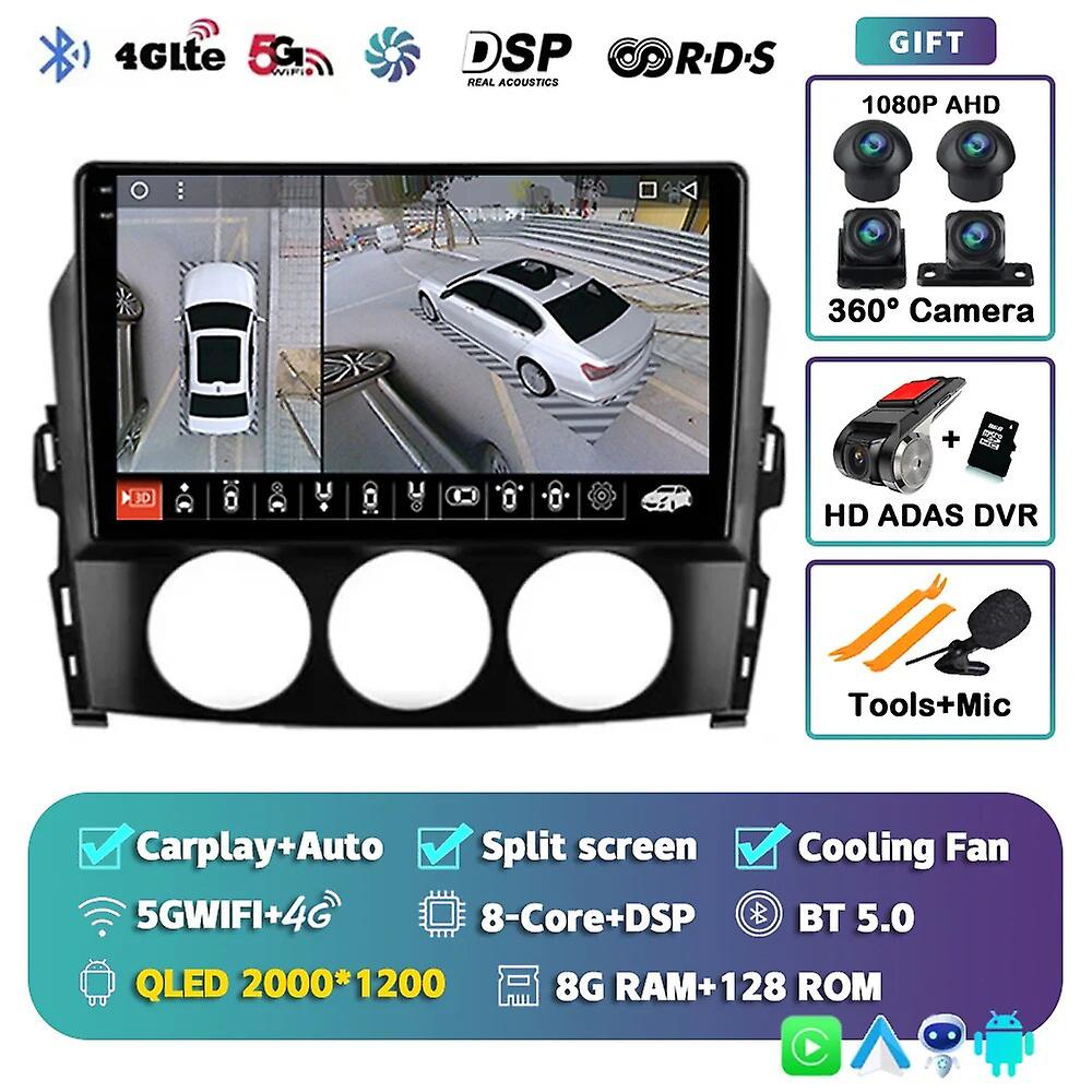 Android 13 Carplay Auto Wifi+4g Car Radio For Mazda Mx-5 Mx5 Mx 5 Nc 2005-2015 Multimedia Gps Video Player Stereo 2din Head Unit