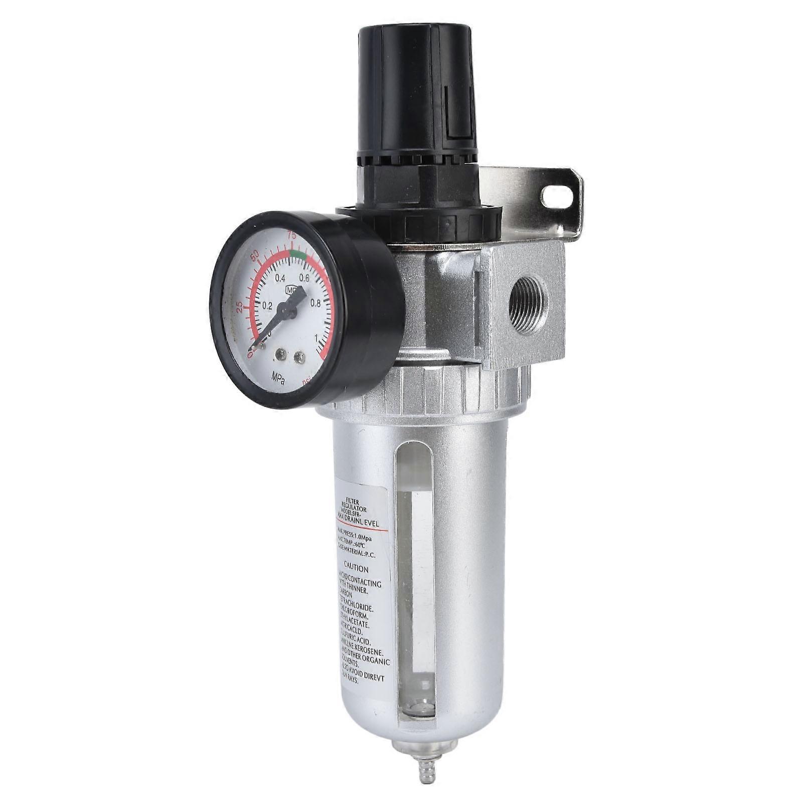 Compressed Air Filter Regulator Combo Pressure Gauge Kit Water Separator For Compressorsfr200