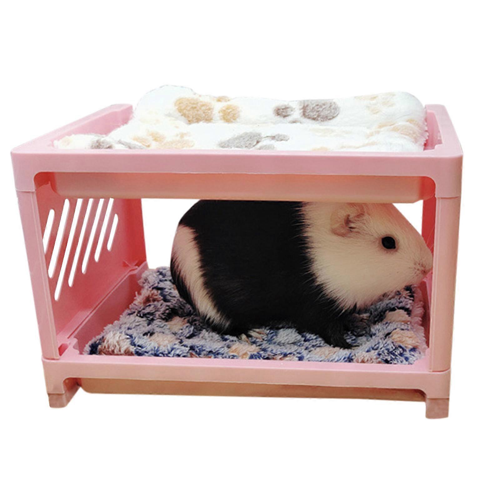 unbrand Lit superposé d’été pour perroquet furet écureuil hamster rat jouant à dormir Rose
