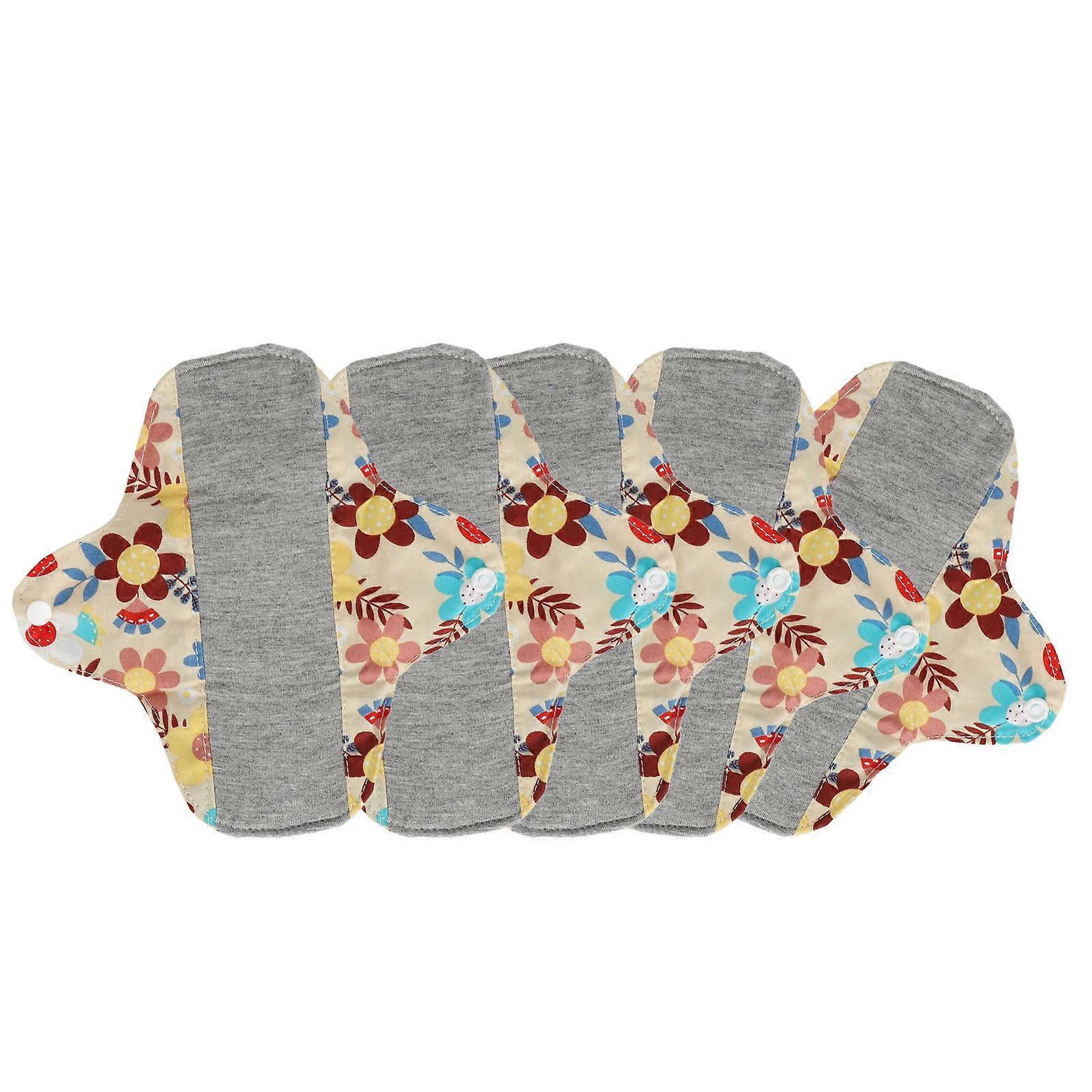 Lot de 5 serviettes hygiéniques lavables et réutilisables en pur coton respirant, absorbantes et absorbantes, taille S (MSH0024)