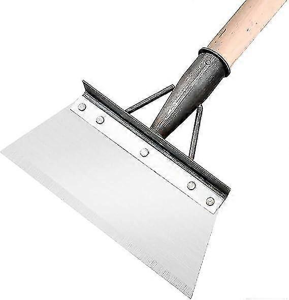 Multifunksjonell rengjøringsspade, rengjøringsspade i rustfritt stål, flat spade for ugress og mose, hageskrapespade for landskapsarbeidtrehåndtak N