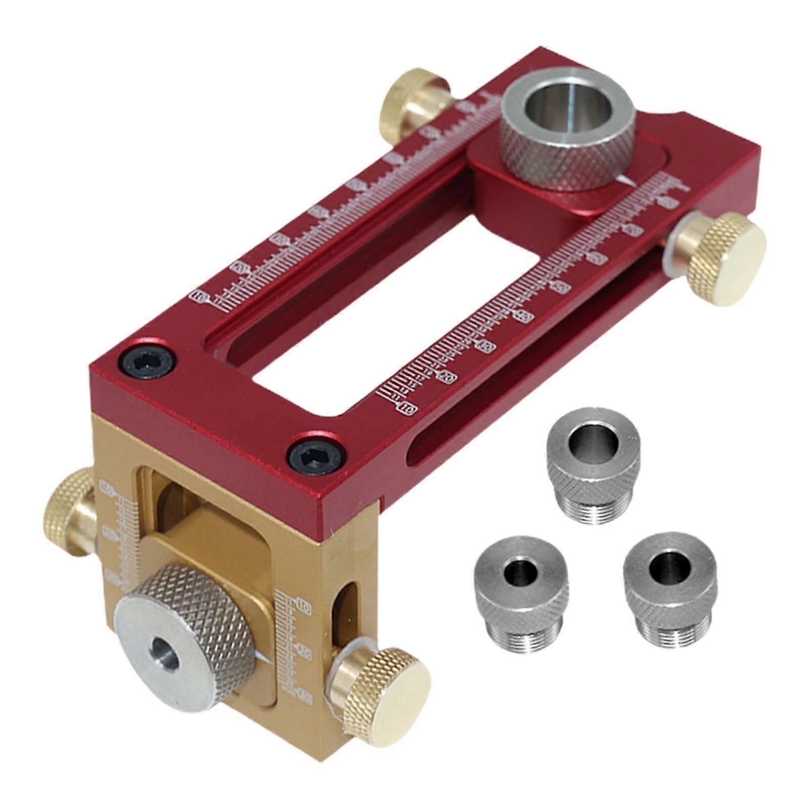 2 in 1 Dowel Drill Guide Kit Adjustable for DIY Projects Furniture Assembly with 5 drill sleeves