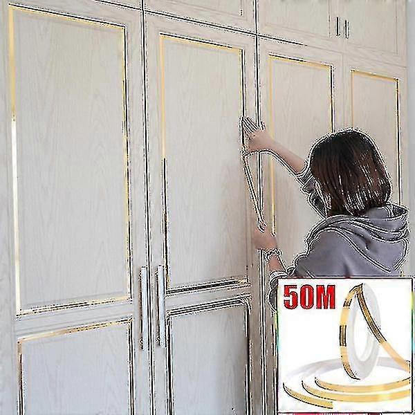 شرائط زخرفية ذاتية اللصق 50mdiy ، ملصقات حائط مقاومة للماء ، ملصقات حدودية