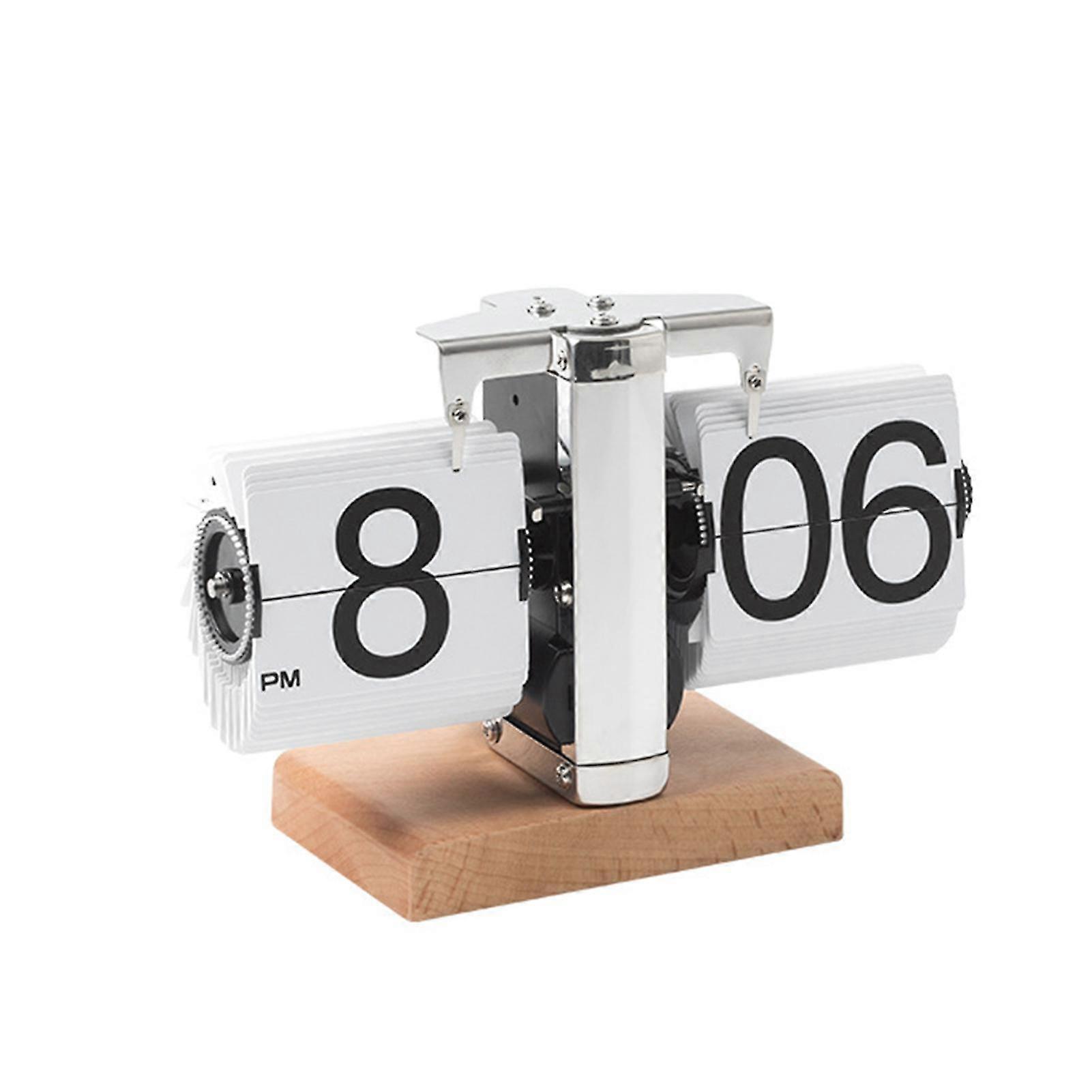 Mechanical Flip Desk Clock Retro Flip Dwn Clock With Internal Gear Operated For Home & Office Dcor