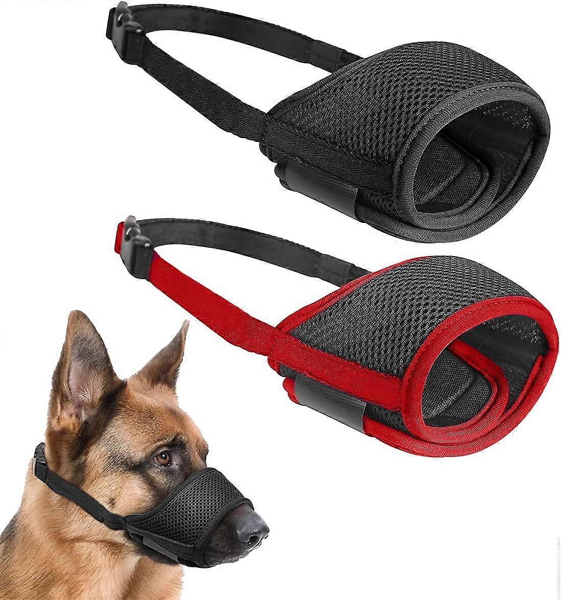 Osuter Nylon Dog Muzzle, 2PCS Soft Adjustable Breathable Dog Muzzle Anti-Bite Muzzle for Small Medium and Large Dogs(M)