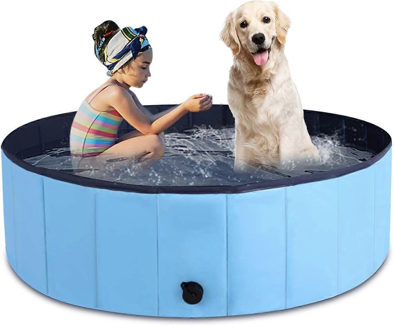 Foldable Dog Pool Portable Pet Bathtub Large Indoor And Outdoor Foldable Bathtub, Suitable For Dogs And Cats (L-47x12inch)