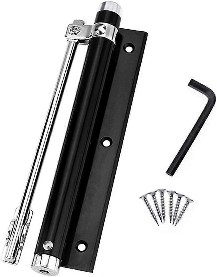 Lightweight Aluminum Alloy Automatic Adjustable Door Closer Surface Mount 45kg(Black)