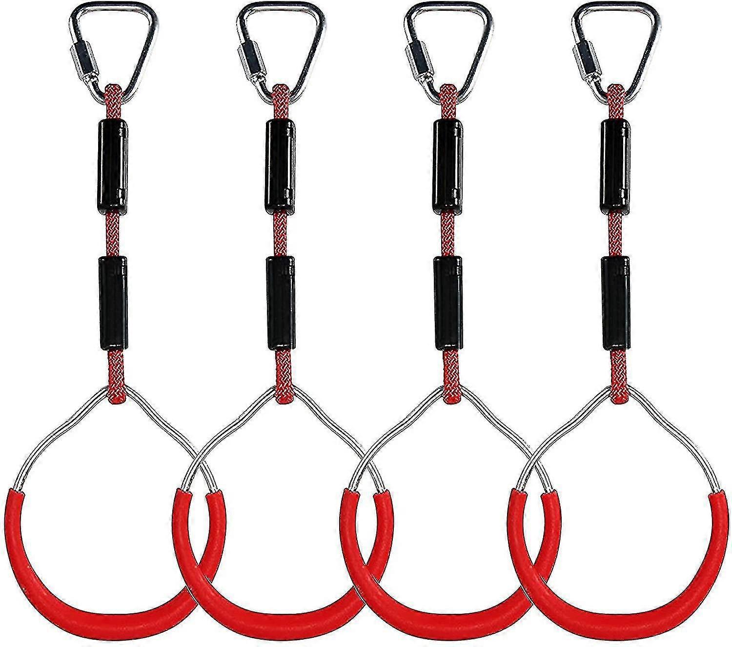 Children's Climbing Rings Multi-function Swing With Plastic Rings Max Load 160kg Ninja Climbing Ring Obstacle Garden Swingred