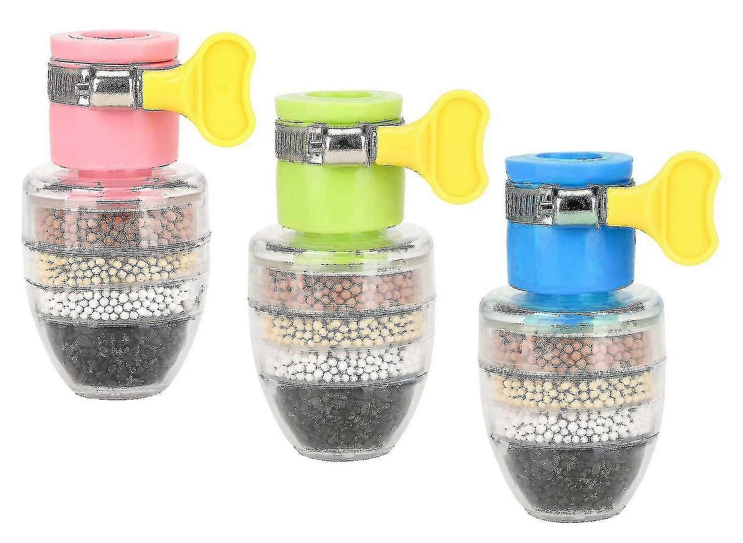 3pcs Activated Carbon Water Faucet 6-layer Filtration Mini Water Filter Faucet Tap Faucet Nozzle Wat