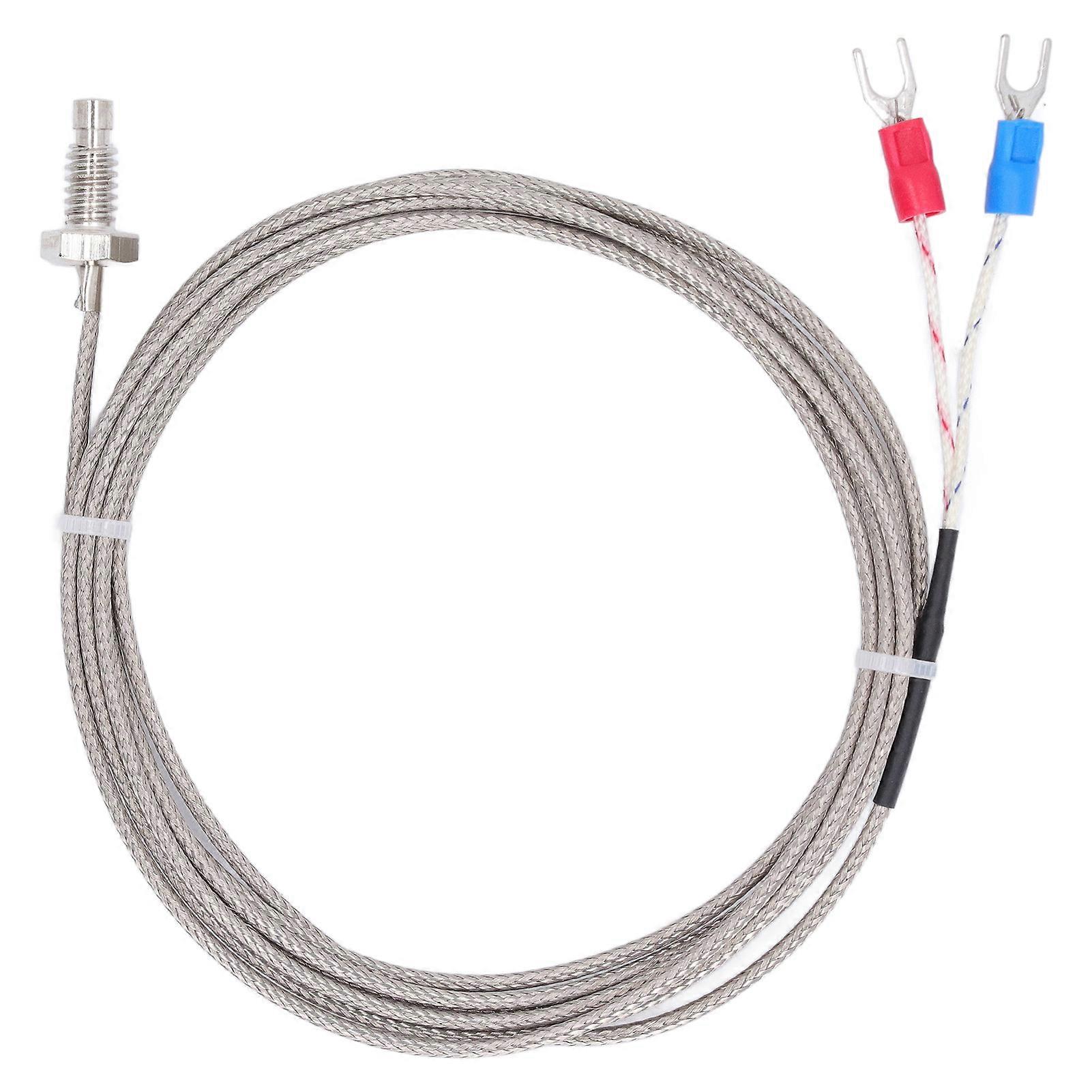 Capteur de température à thermocouple à vis BERM de type K, jauge de détection, filetage M6, sonde à 2 fils, 2 mètres