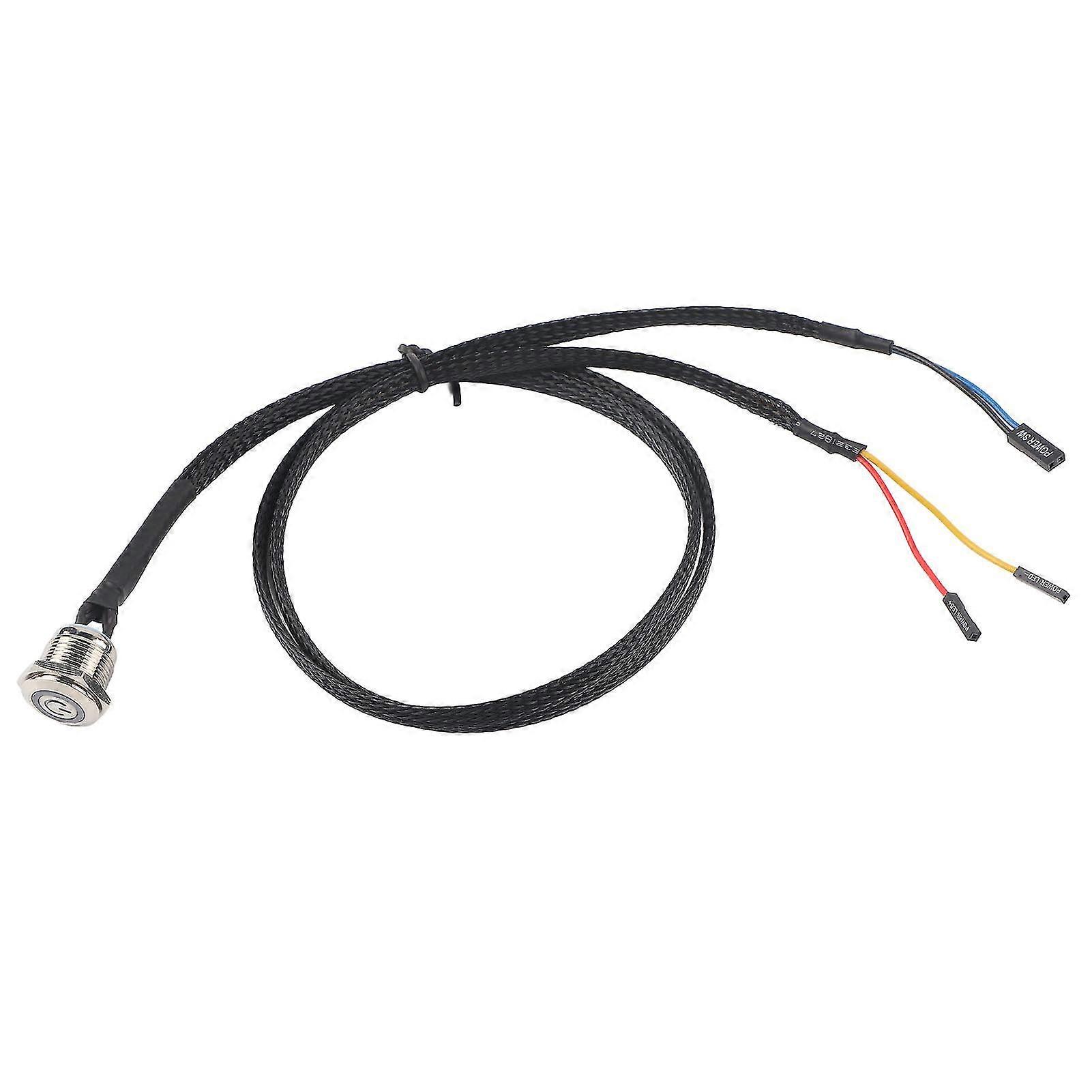 Desktop Computer Host Switch Cable Metal Button Metal LED Power ButtonBlue