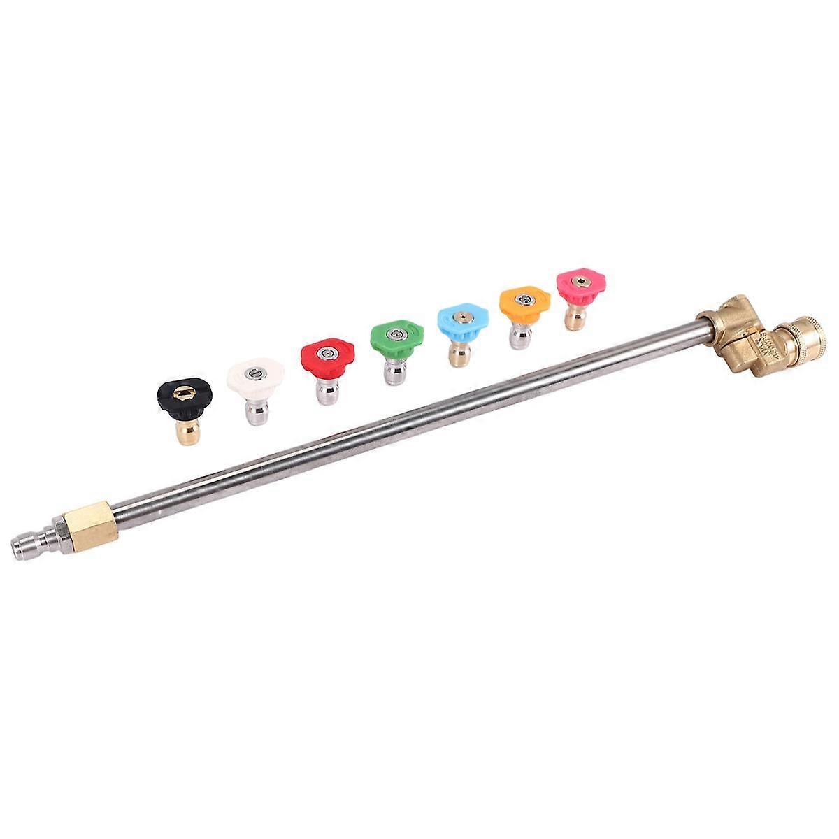Cleaner Attachment, Pressure Washer Extension Wand with Pivoting Coupler,7 Nozzle Tips,1/4 Inch Qui