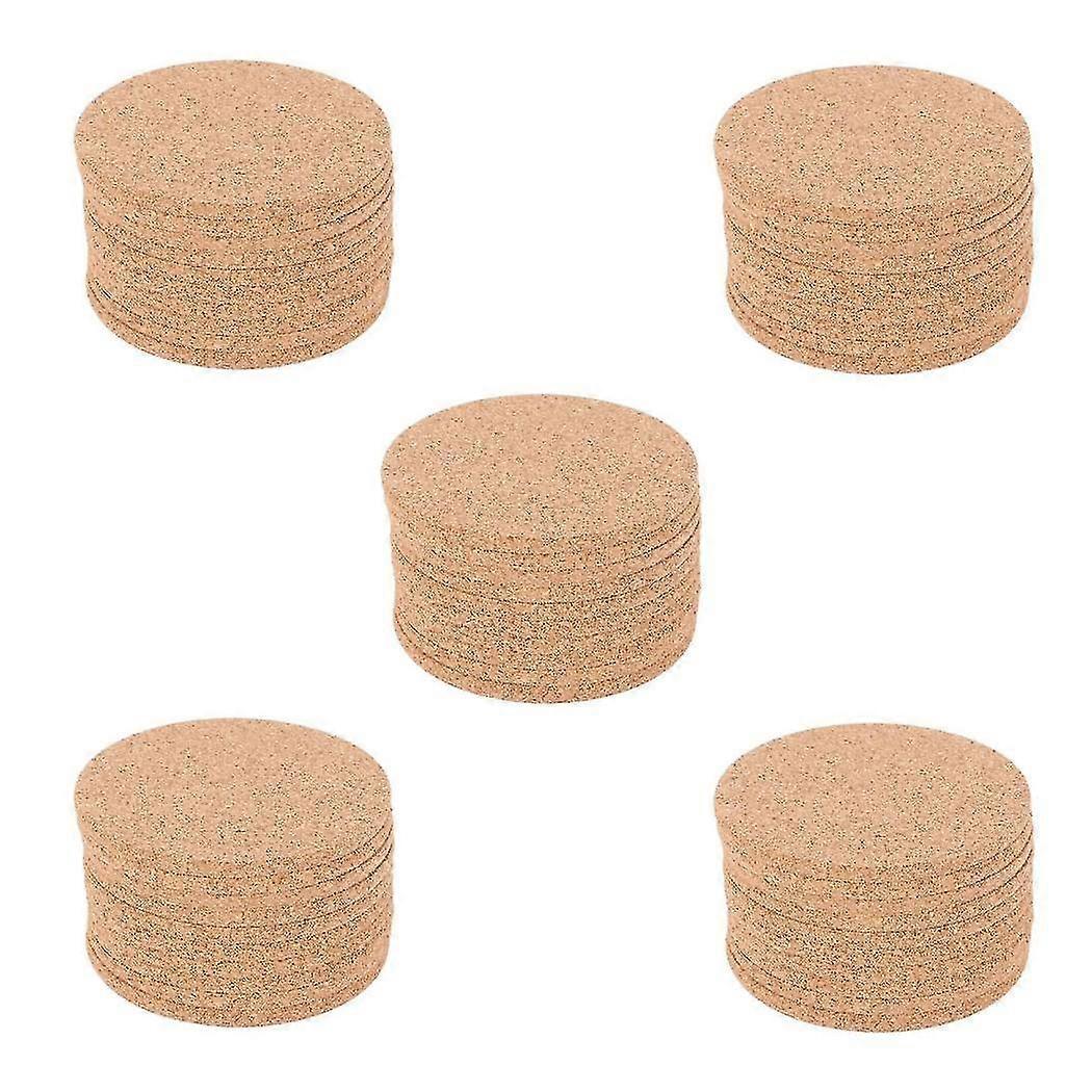 Set Of 50 Cork Bar Drink Coasters - Absorbent And Reusable - 90mm, 5mm Thick