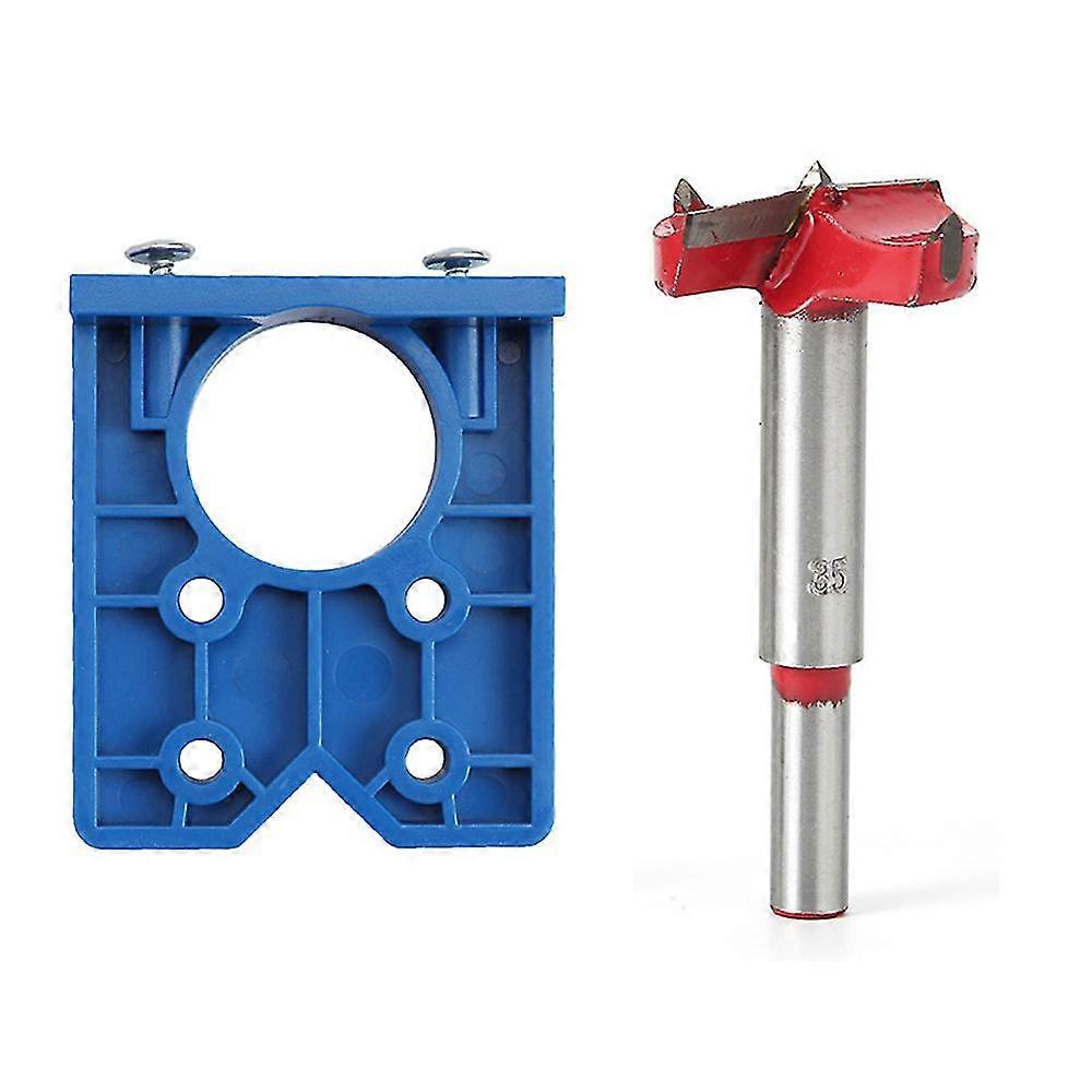 35mm ABS Plastic Door Cabinets Hinge Installation Tool Hinge Drilling Guide with red hole saw