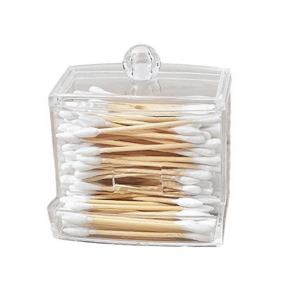 Cotton Swab Box - Transparent Cover Dustproof Cotton Swab Toothpick Storage Box Multi-Purpose Visib
