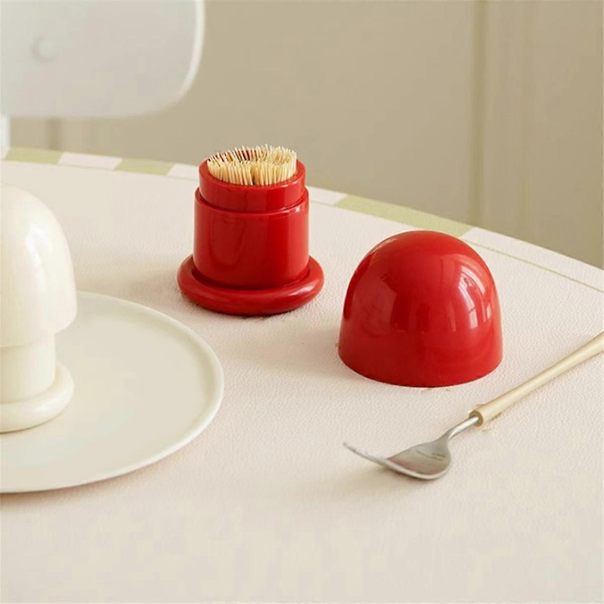 Nordic Plastic Toothpick Box Cute Toothpick Jar Mushroom Shaped Toothpick Holder Storage Tube Home
