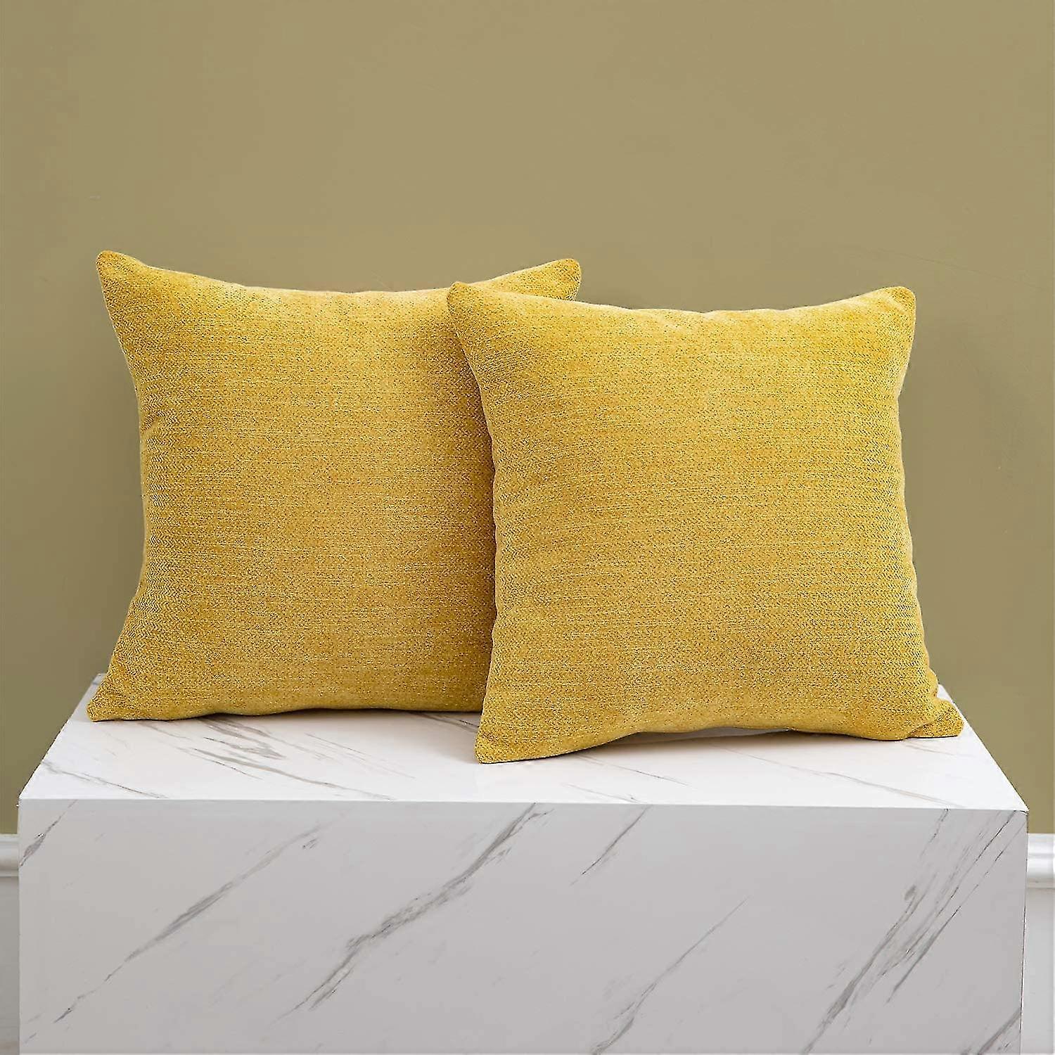 Travesseiro amarelo cobre conjunto de 18x18 polegadas de 2