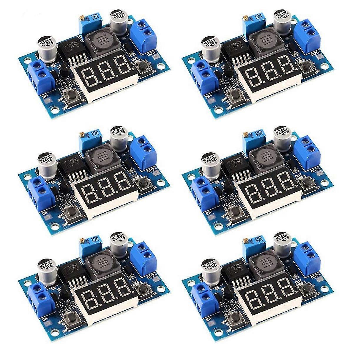 6 Pack Adjustable Lm2596s Dc-dc Buck Converter Reduced Voltage Regulator Power Module With Digital