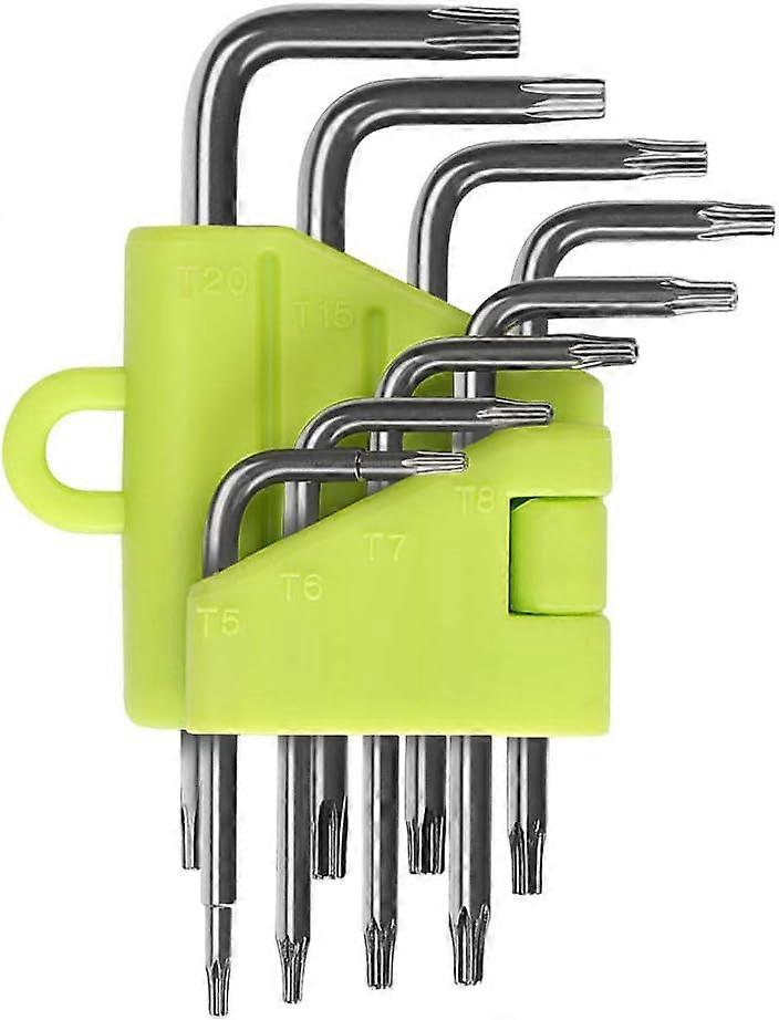 Offset Torx Wrenches, 8 Piece Torx Allen Wrench Kit, Star Screwdriver T5 T6 T7 T8 T9 T10 T15 T20, Wrench Sets Hand Tools Torx Hex Wrenches