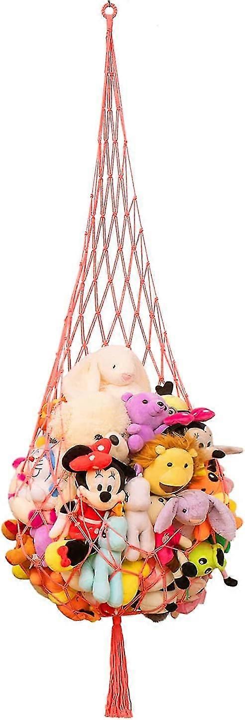 Novel Stuffed Animal Net Or Hammock Macrame Plush Toy Display- One Hook Only
