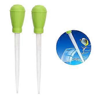 30ml Fish Tank Water Changer Aquarium Dropper 2-pack, groen