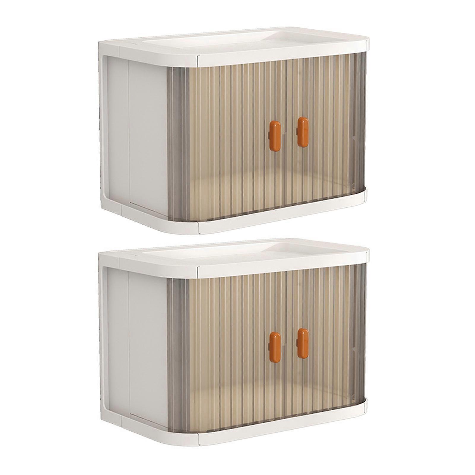 1Pc/2Pcs Storage Box Modern Strong Bearing Capacity Minimalistic Bottom Slot Keep Tidy Storage Multipurpose Collapsible Design Desktop Storage Box Hou