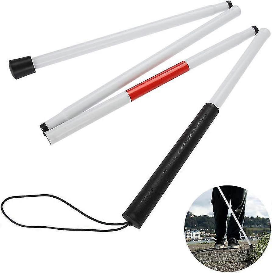 Cane For The Blind, Non-slip Aluminum Folding Cane Reflective At Night, Best Mobile Cane For Visually Impaired (length: 124cm)
