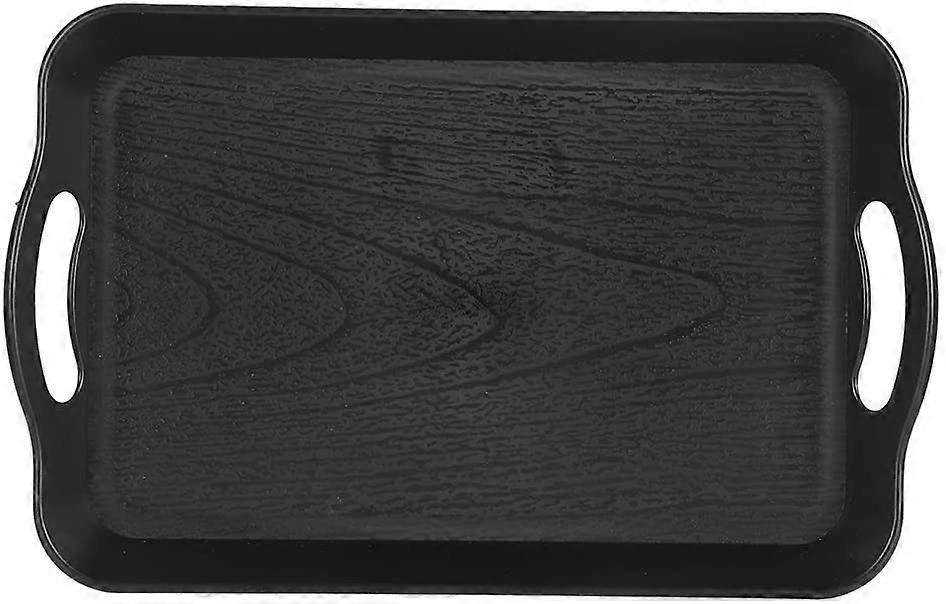 Bandeja rectangular para servir, bandeja de plástico con asas para buffet, comida rápida y comida rápida