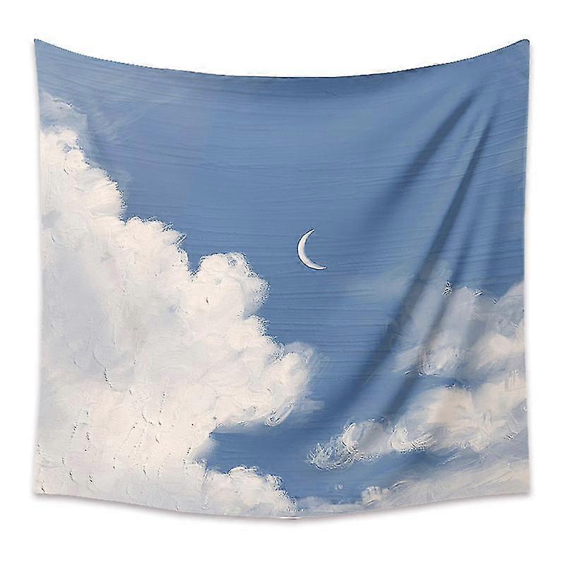 Moon Star In Blue Sky Beautiful Wall Tapestry