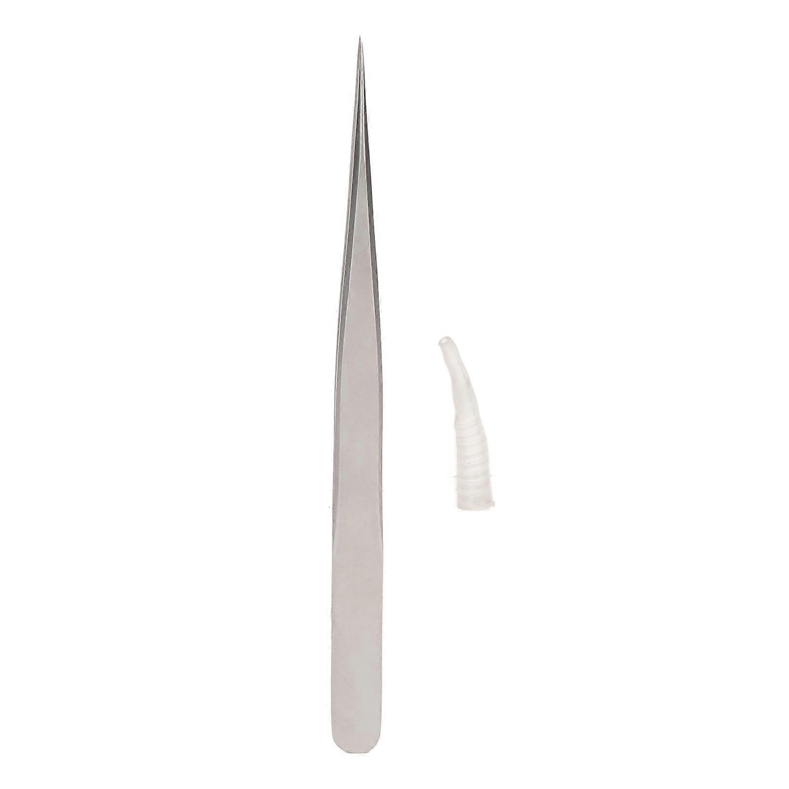 Eyelash Grafting Tweezer Stainless Steel High Precision Application Lash Extension Tweezer for Manicure Silver Straight Tweezer
