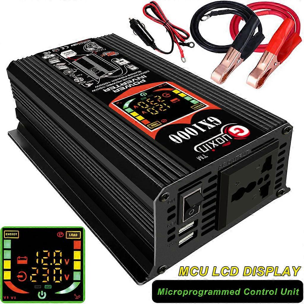 12V to 220V 500W on-board power converter inverter with dual USB LCD display