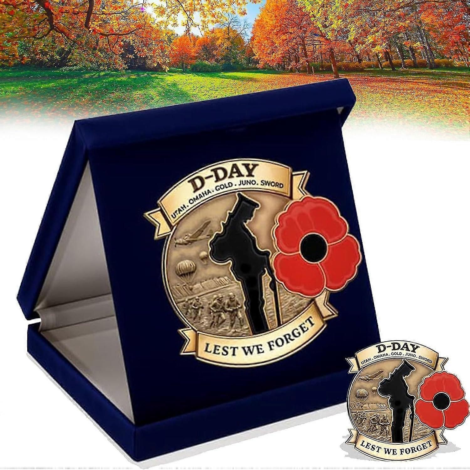 Limitierte Auflage D-DAY 80th Anniversary Commemorative Badge, 80th Anniversary D-Day Badge, Ehrung der tapferen Helden der Geschichte Unerschütterlicher Mut
