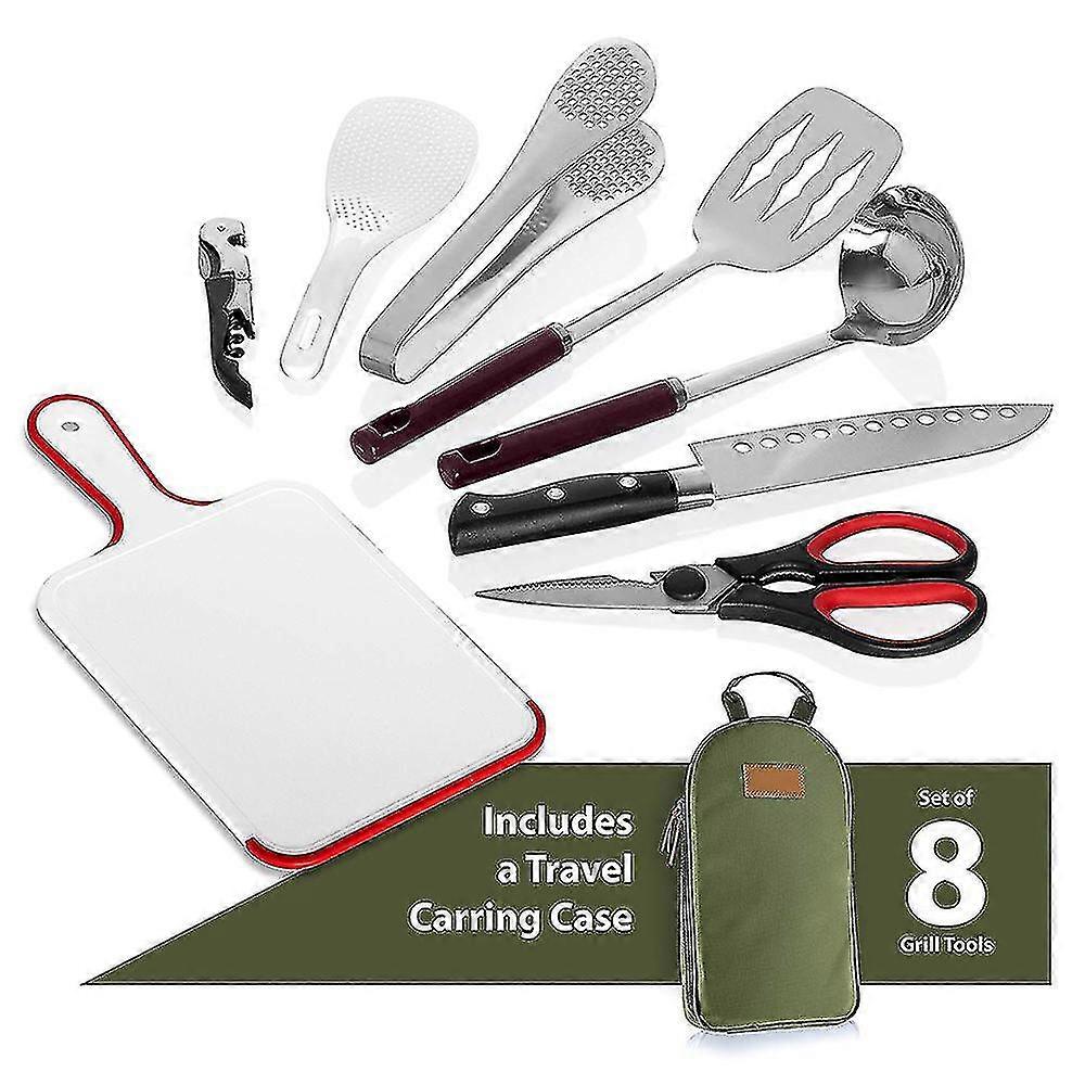 Camping Kitchen Utensil Organizer Travel Set Portable Bbq Camping