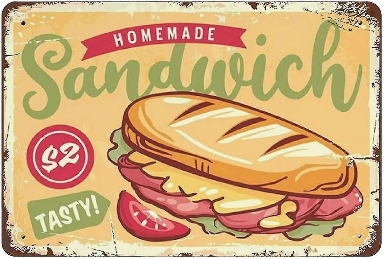 Placa de Metal Caseiro Sanduíche Saboroso Vintage Cartaz de Lata Placa de Metal 8x12 Polegadas OU 12x16 Polegadas Modo 43