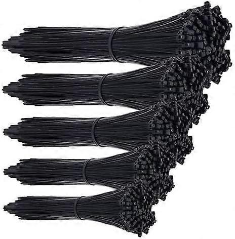 Black Zip Ties Assorted Sizes 500 Pack Plastic Black Cable Ties 4+6+8+10+12 inch Wire Tie UV Resistant Nylon Tie Wraps Assorted Sizes