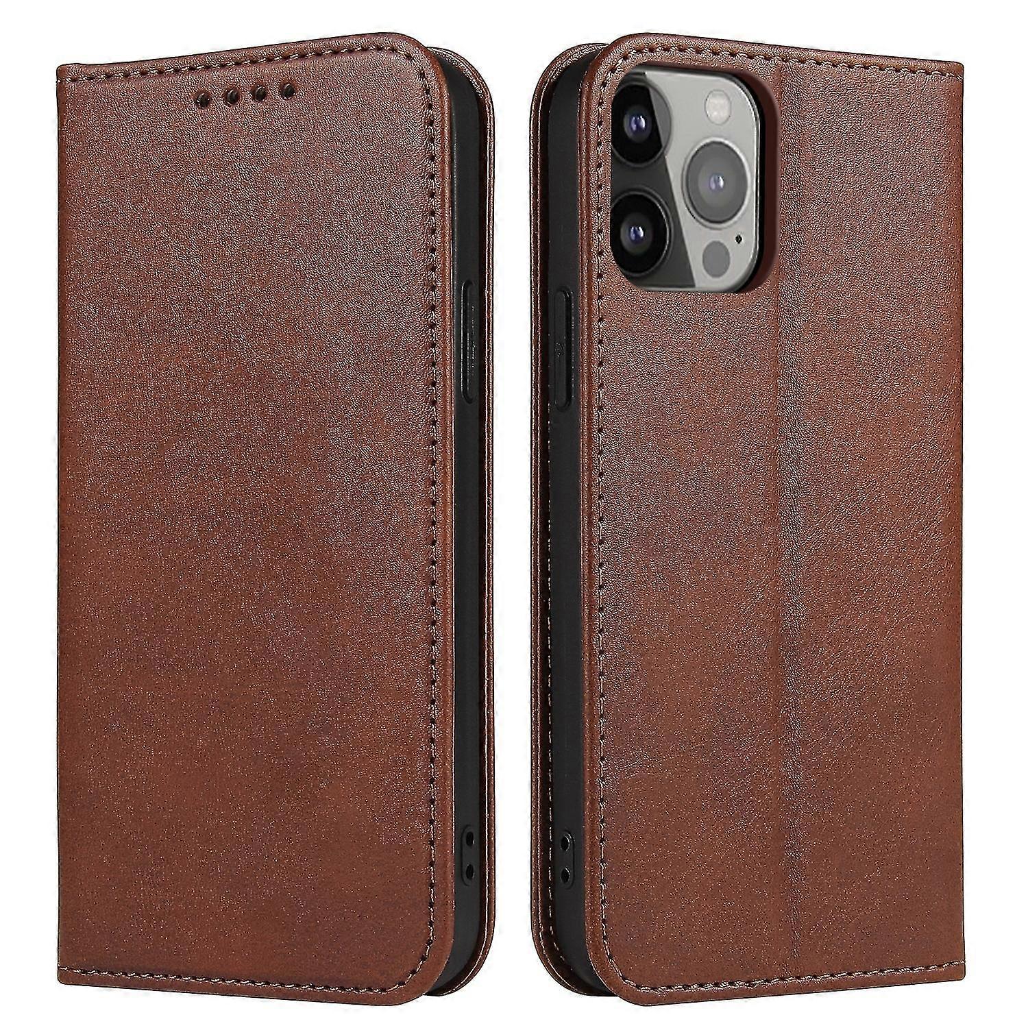 Calf Texture Magnetic Leather Case For iPhone 14 Pro - Luxurious and Protective Phone Case