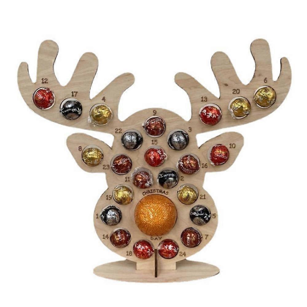 Christmas 24 Days Countdown Advent Calendar Wooden Holder Xmas Decor
