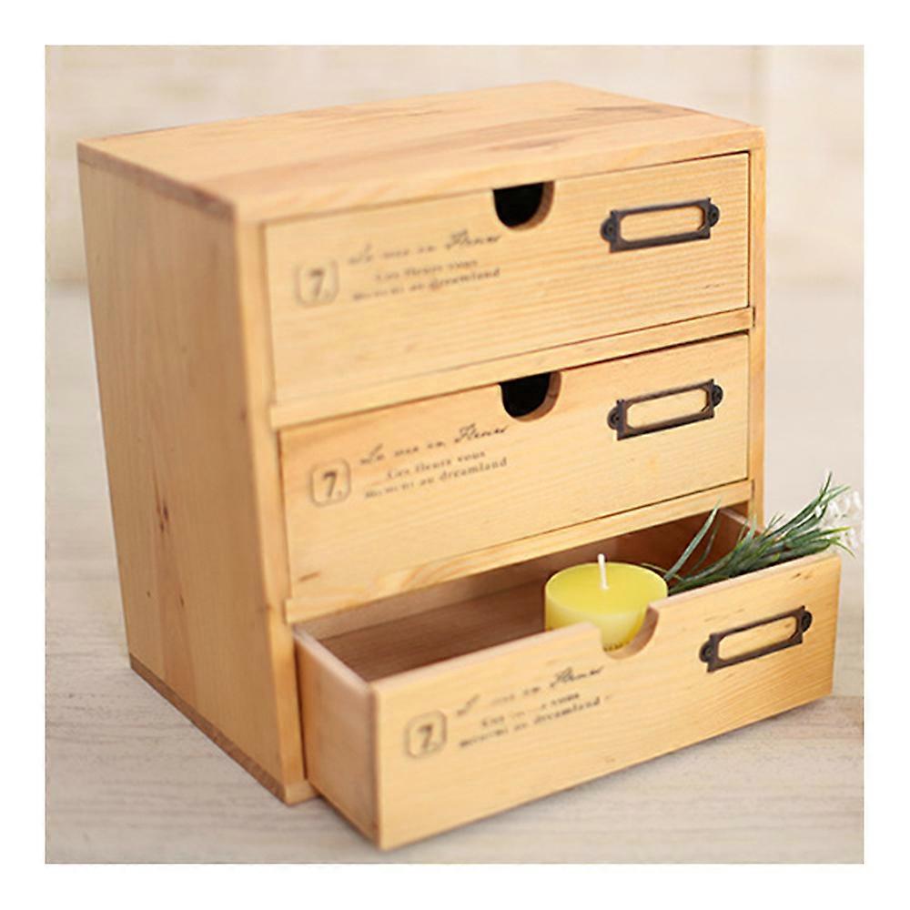 zakka Retro Drawer Type Table Storage Cabinet Creative Home Decoration