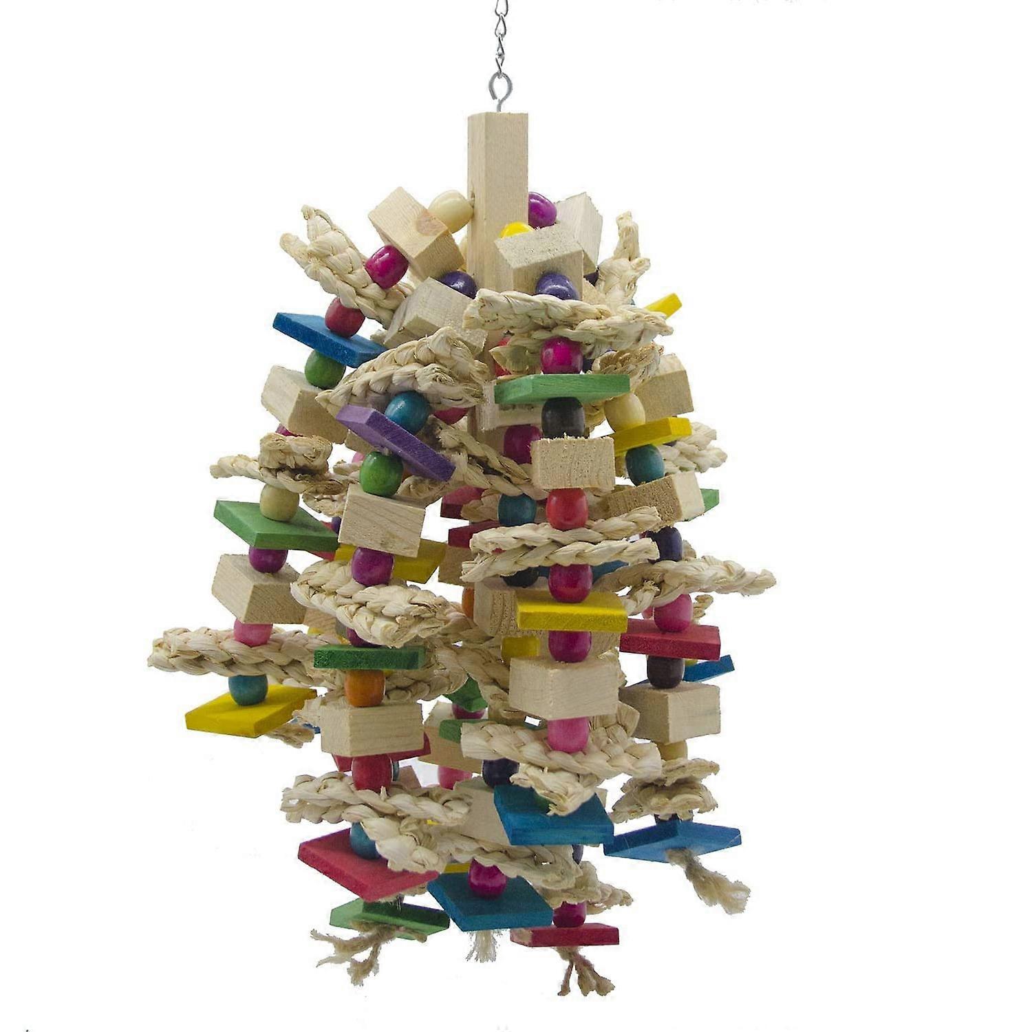 Parrot Chewing Toy - Bird Parrot Blocks Knots Tearing Toy Bird Cage Bite Toy For African Macaws Co