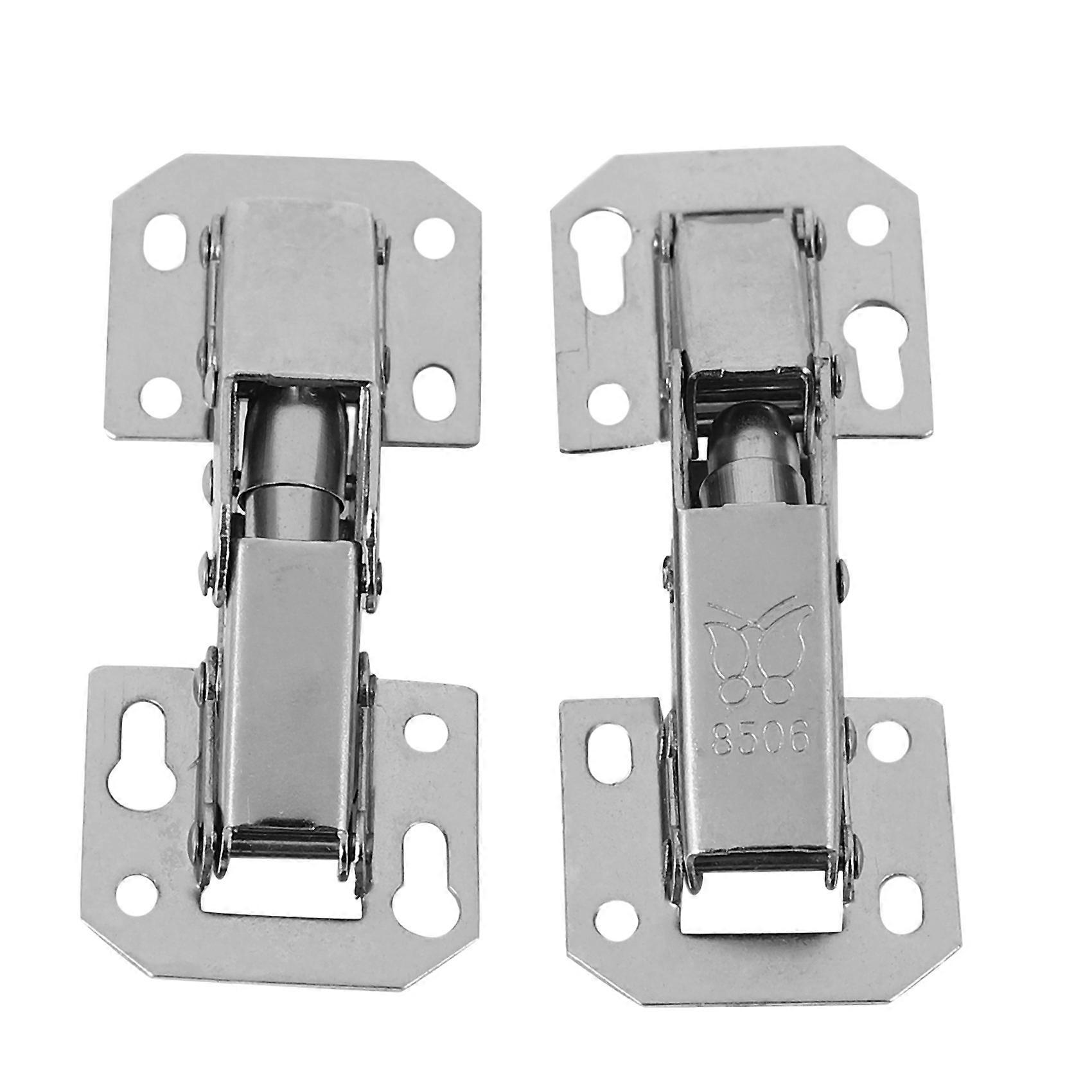 2Pcs Soft Kitchen Cupboard Cabinet Wardrobe 90degree Door Hinges & Screws