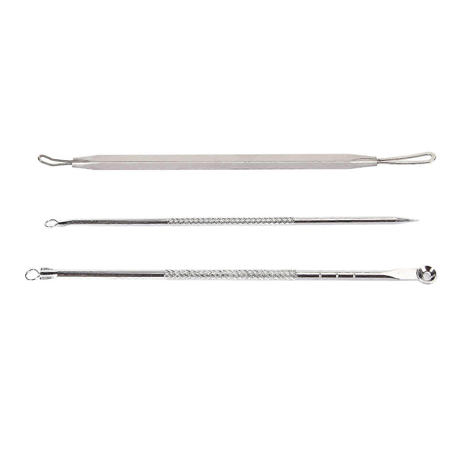 Stainless Steel 3pcs Pimple Extractor Tool Set for Blackhead Whitehead Comedone Removal