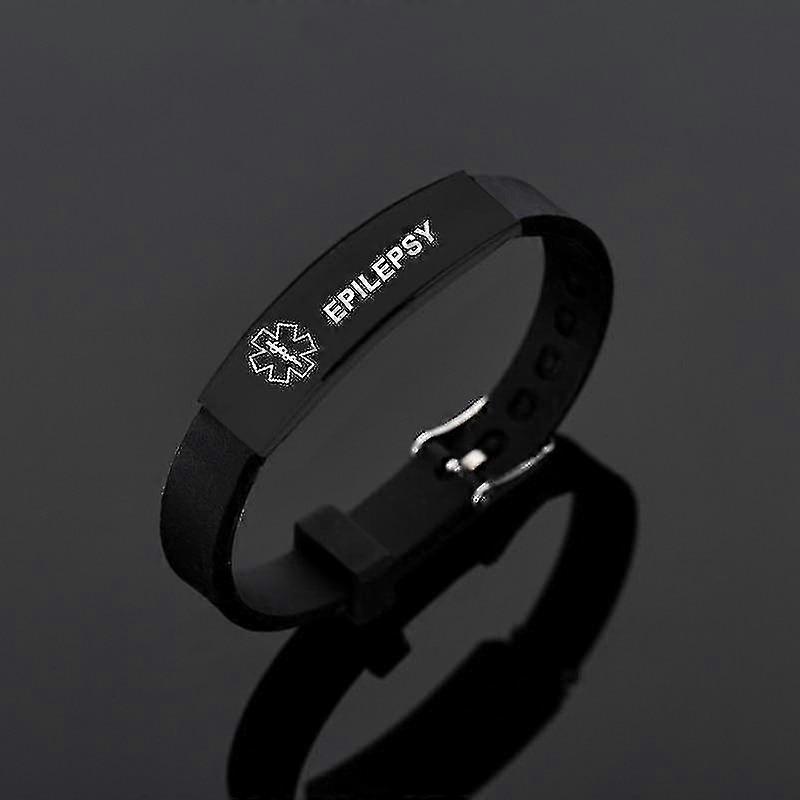 Titanium Steel Silicone Medical Information Bracelet