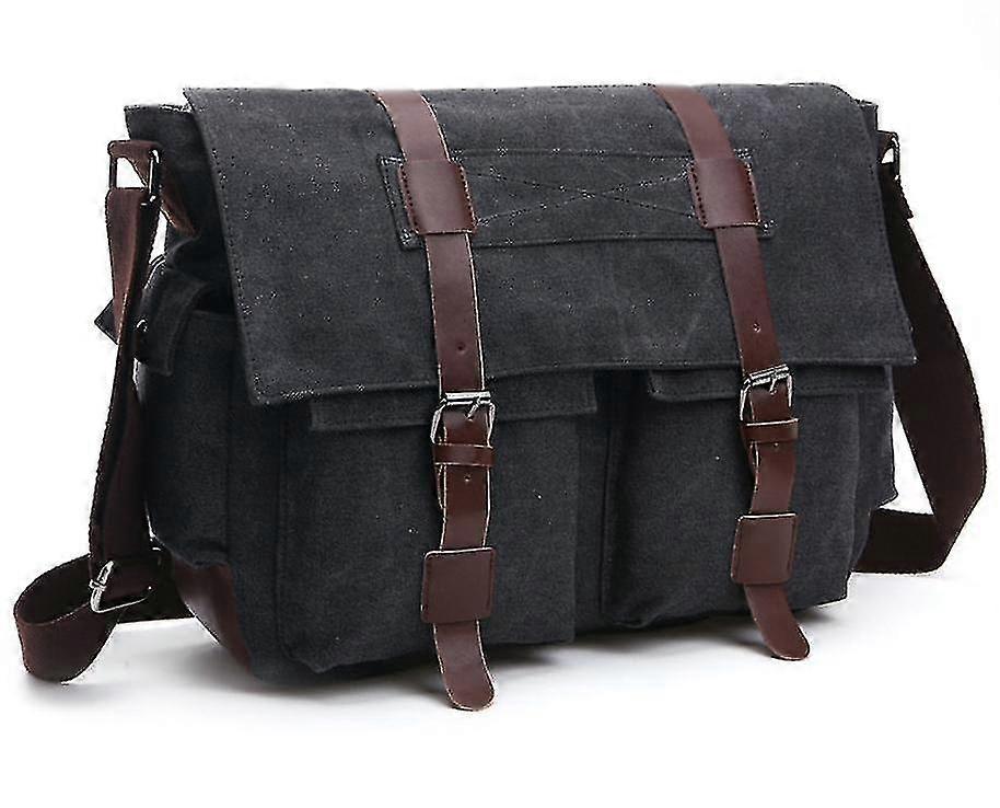 Brand New Mens Retro Vintage Multi-pockets Shoulder Bag Canvas W Shoulder Strap