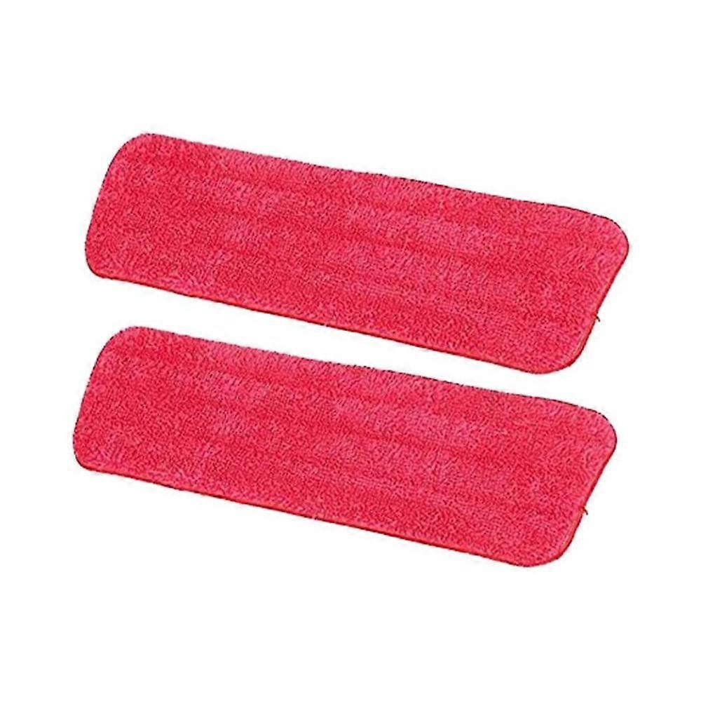 2X Microfiber Flat Mop Replacement Cleaning Cover Red(42*13cm)