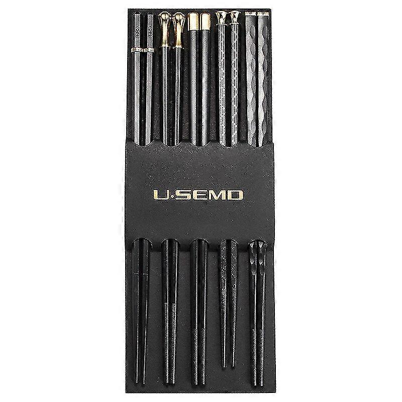 Chopsticks 5 Pairs For Eating Reusable Cooking Chopsticks Set Non-slip Design Chopsticks Kitchen Ns2