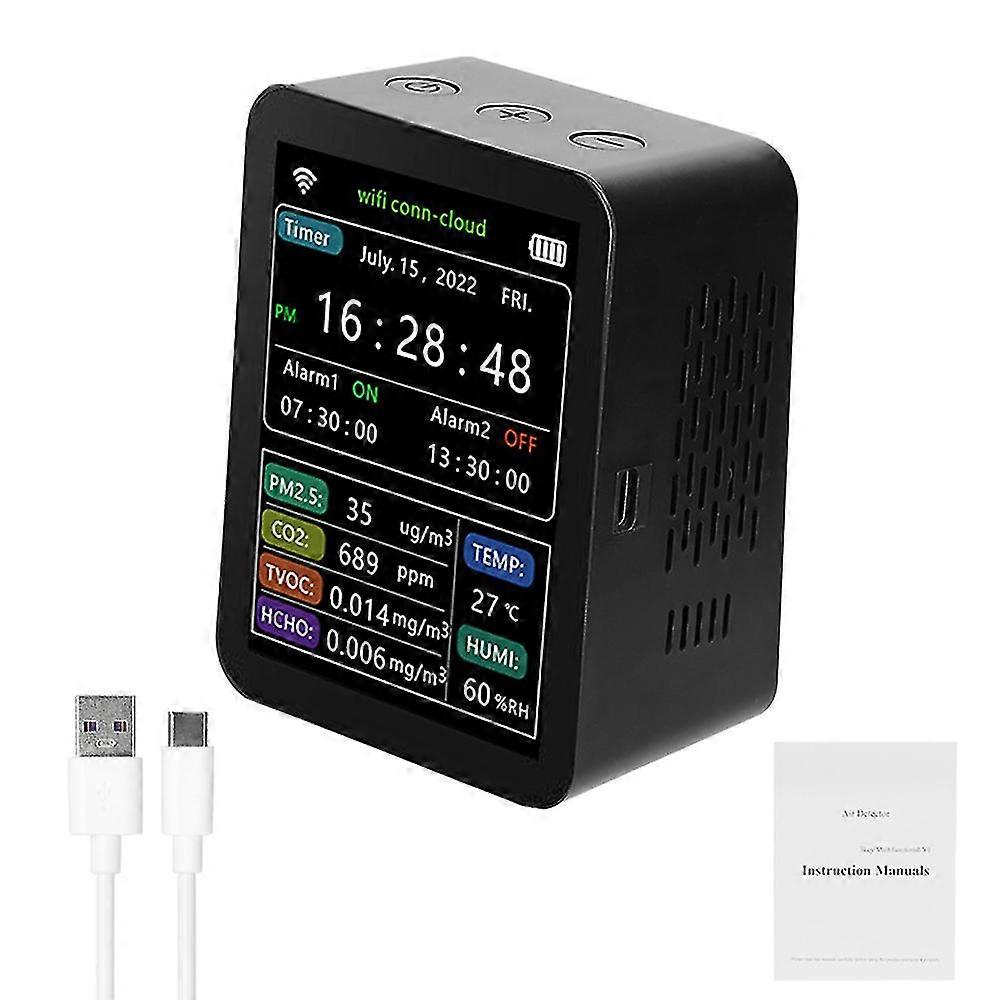 Wifi Intelligenter Luftqualitätsdetektor Temperatur Luftfeuchtigkeit 6 in 1 Detektor