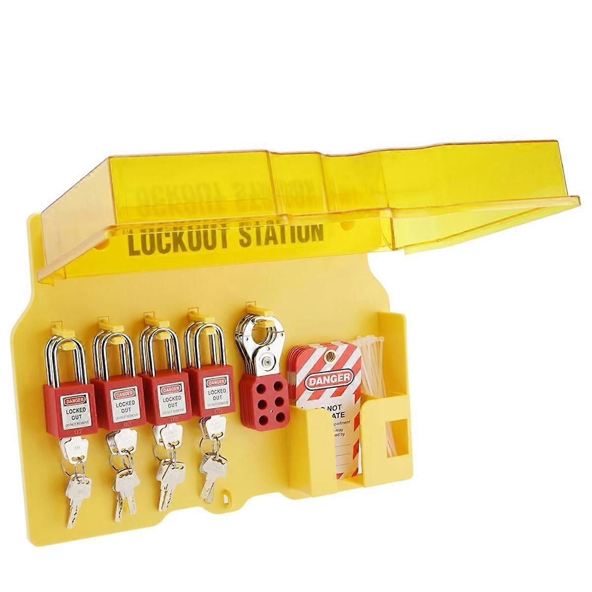 Lockout Tagout Station with 8 Safety Padlocks 3 Hasps and 20 Lockout ...